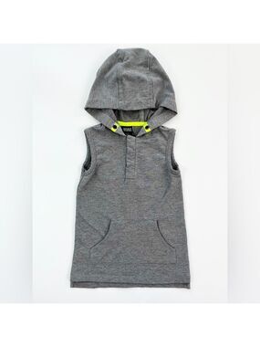 Fierce Frank Gray Sleeveless Hoodie with Neon Accents